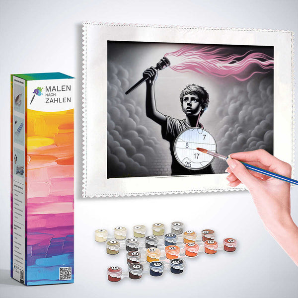 Junge mit Fackel - Banksy