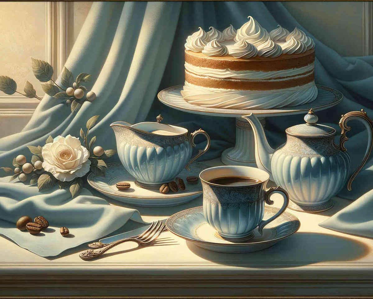 Kaffee und Kuchen - Malen nach Zahlen