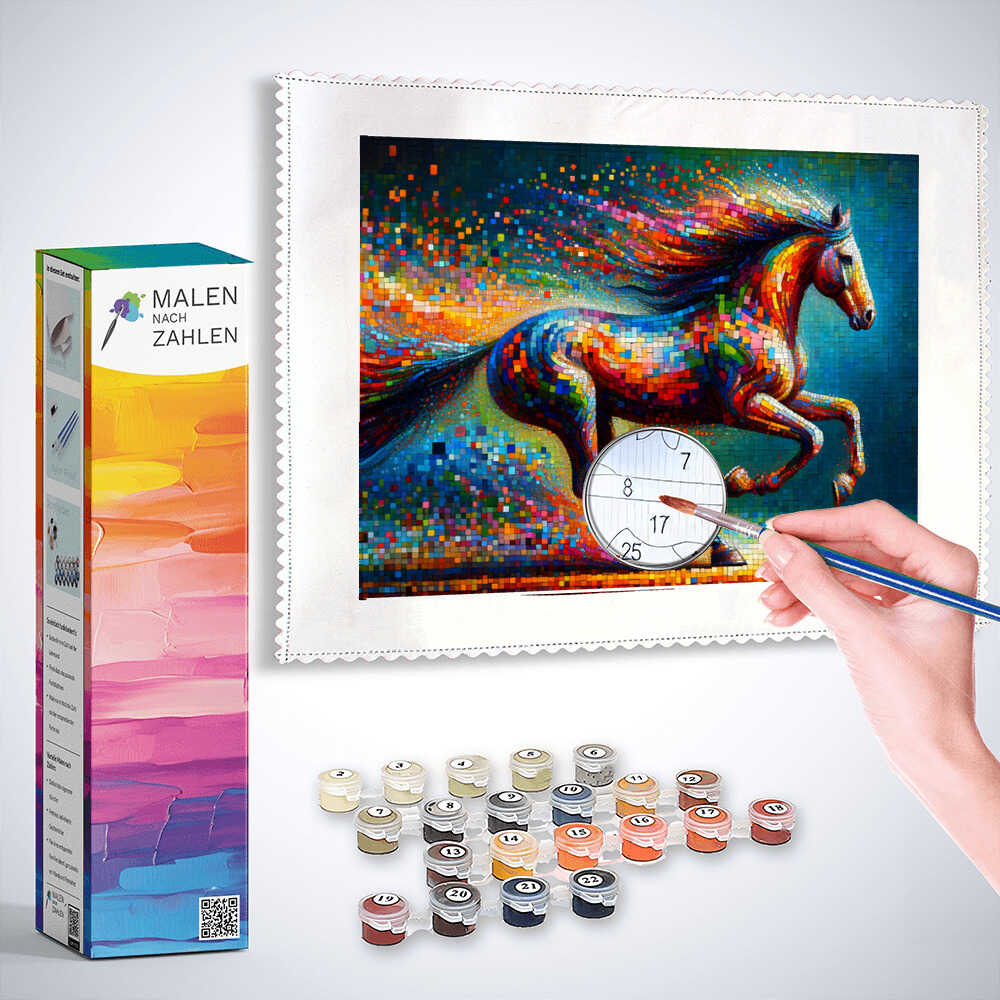 Pferd, Abstrakt – Malen nach Zahlen