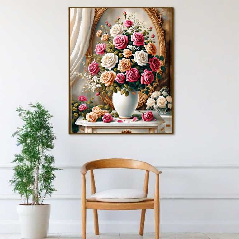 Malen nach Zahlen - Rosenstrauß, Edel