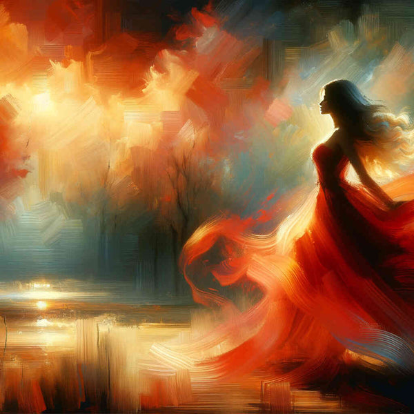 Frau mit wehendem Kleid – Malen nach Zahlen