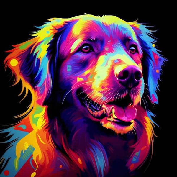 Hund im Profil, Abstrakt - Malen nach Zahlen