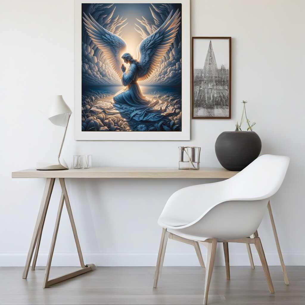 Malen Nach Zahlen Erwachsene – Engel Mit Flügeln 50x40cm Paint By Numbers Set Mit Pinsel & Acrylfarben, Ohne Rahmen