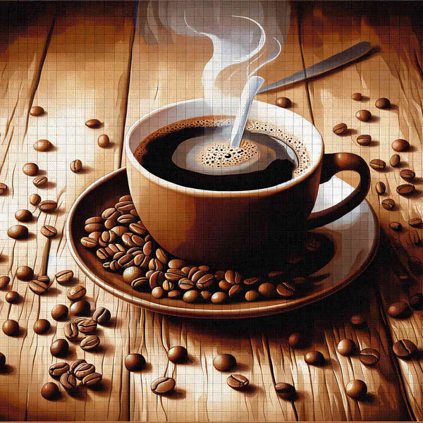 Tasse mit Kaffee – Malen nach Zahlen