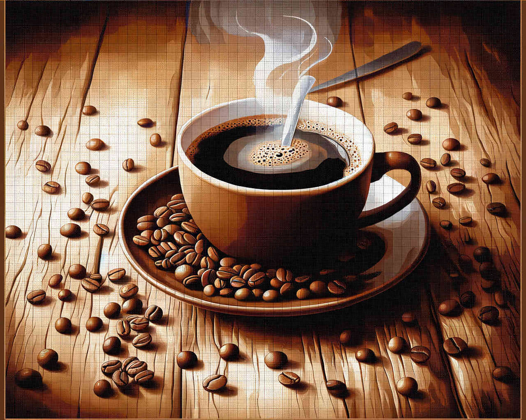 Tasse mit Kaffee – Malen nach Zahlen