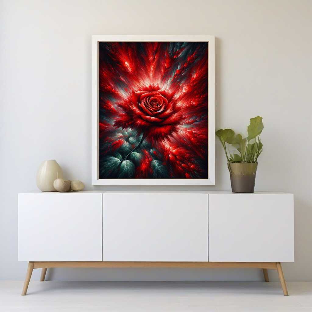 Rote Rose – Malen nach Zahlen