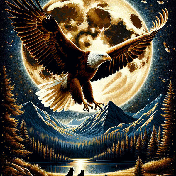 Malen nach Zahlen - Adler in der Nacht
