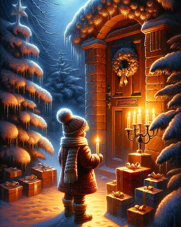 Malen nach Zahlen - Kleines Kind Weihnachten