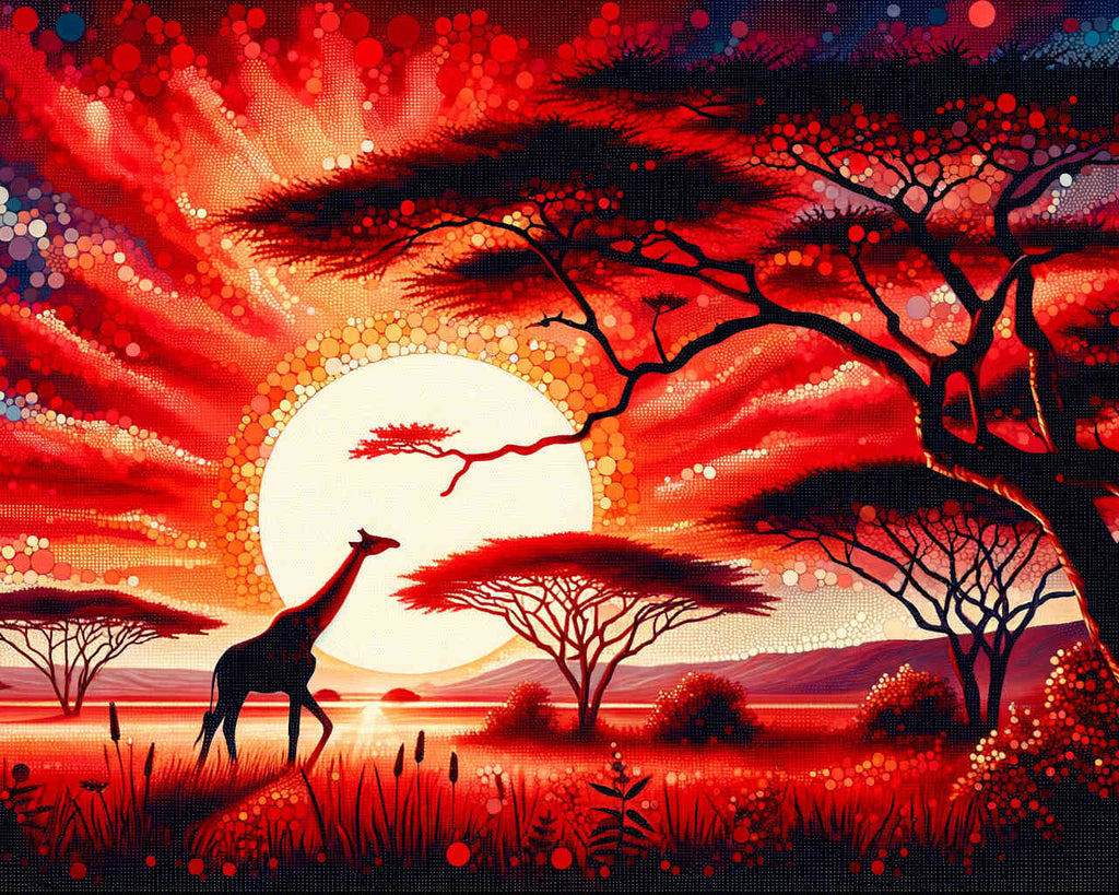 Sonnenuntergang, Afrika – Malen nach Zahlen
