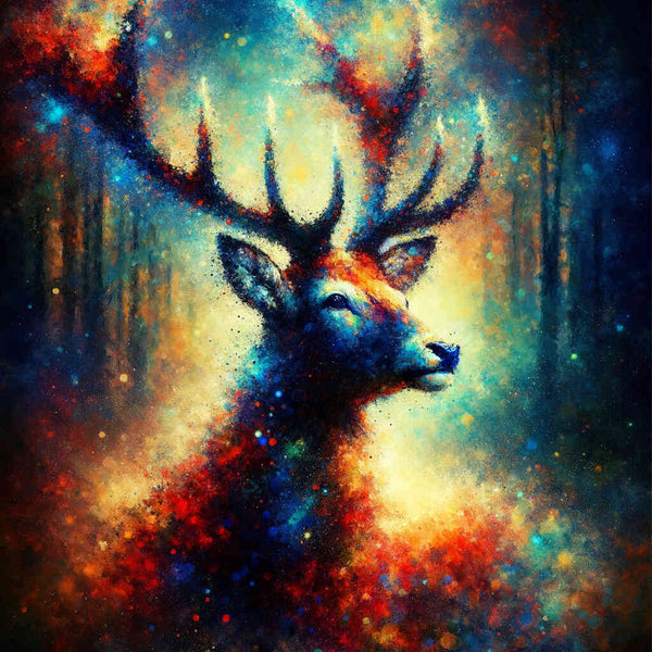 Hirsch in Farbe – Malen nach Zahlen