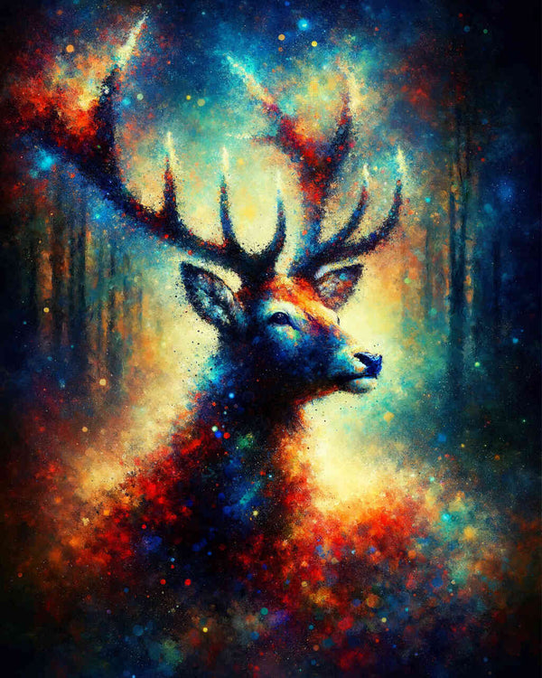 Hirsch in Farbe – Malen nach Zahlen