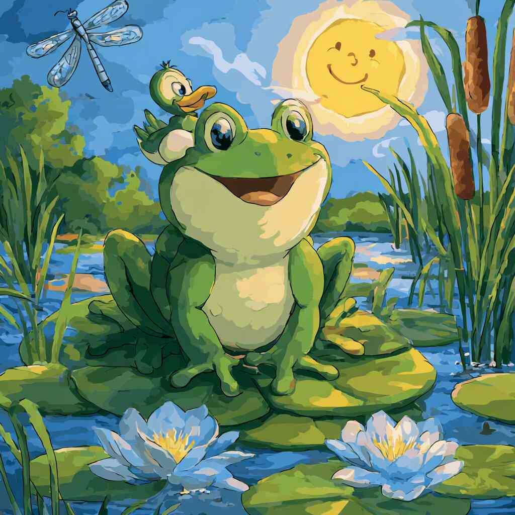 Malen nach Zahlen - Fröhlicher Tag am Froschteich