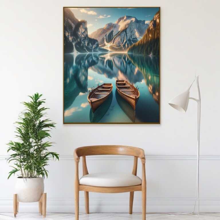 Malen nach Zahlen - Bergsee mit Booten