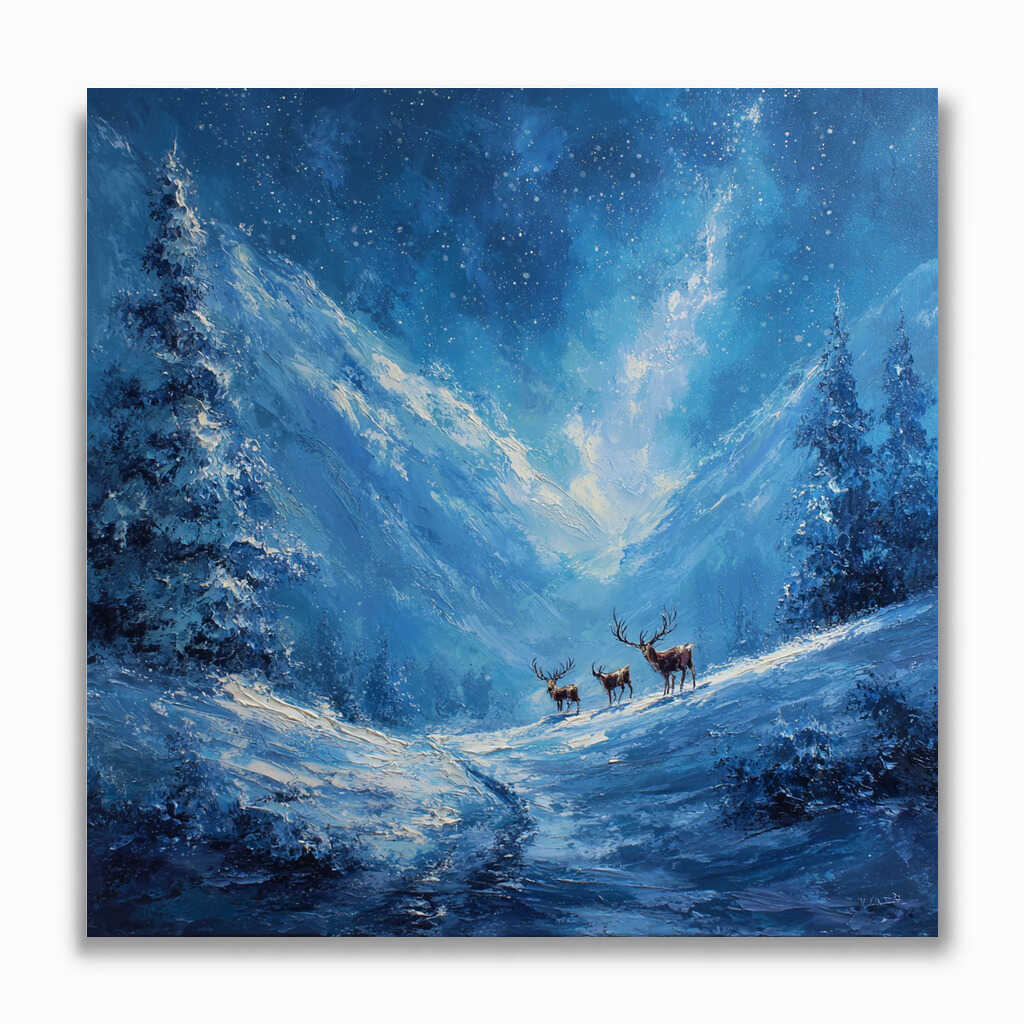 Malen nach Zahlen - Winterzauber der Stille, in blau