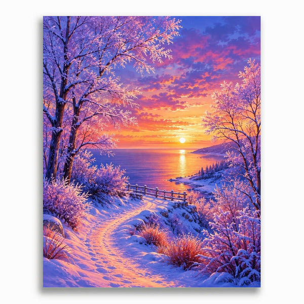 Malen nach Zahlen - Winterzauber am Meer