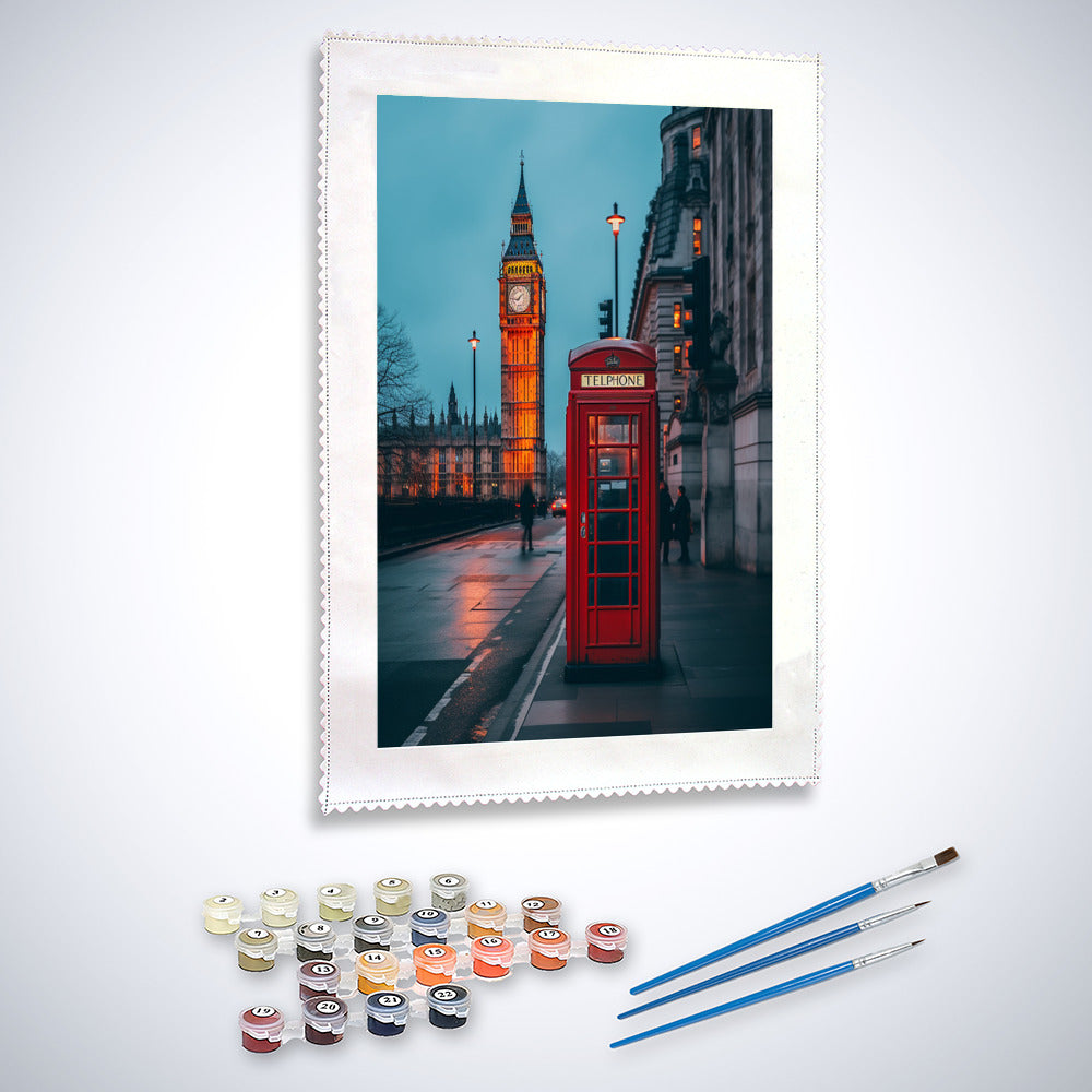 London, Telefonzelle - Malen nach Zahlen