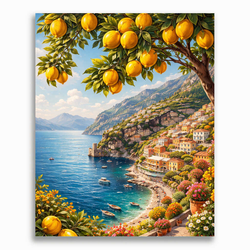 Malen nach Zahlen - Zitronenduft am Mittelmeer