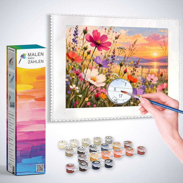 Malen nach Zahlen - Sonnenzauber in der Blumenwiese