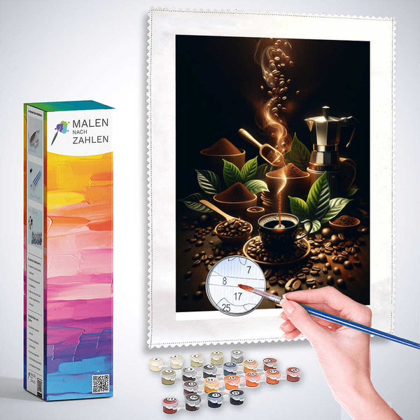 Malen nach Zahlen - Kaffebohnen, gemahlen