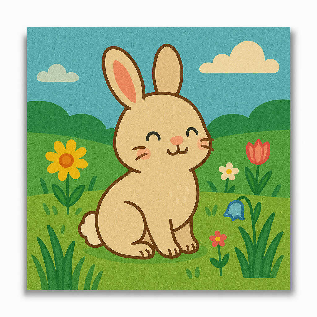 Malen nach Zahlen - Frühlingsfreude im Hasenland