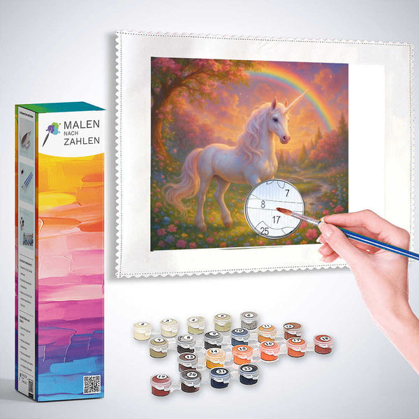 Malen nach Zahlen - Das Morgentau Einhorn