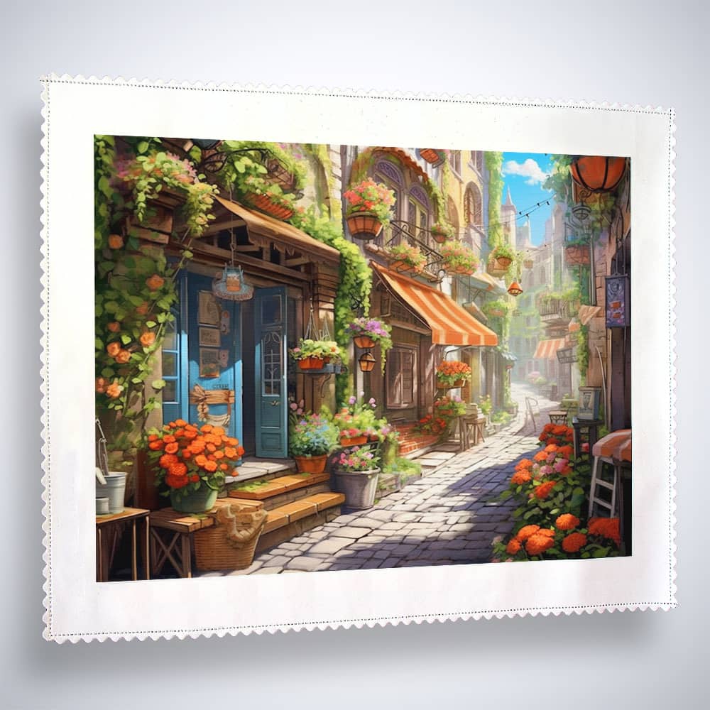 Laterne, lebendige Gasse - Malen nach Zahlen