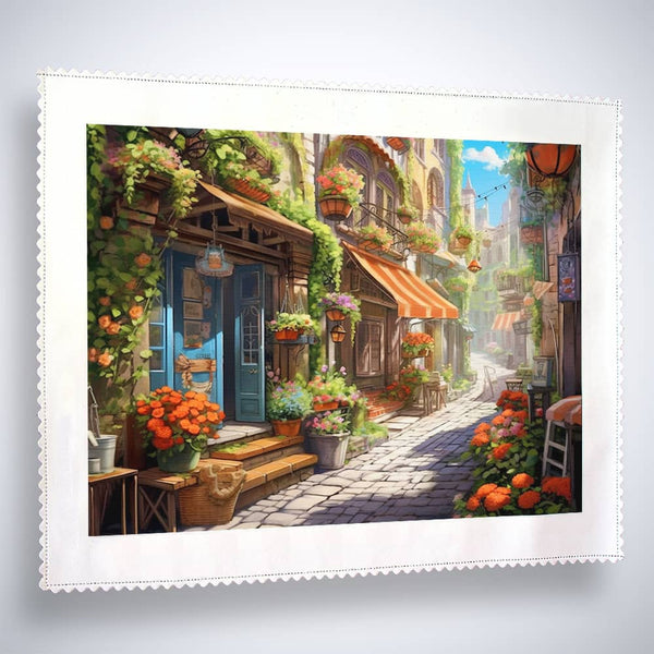 Laterne, lebendige Gasse - Malen nach Zahlen