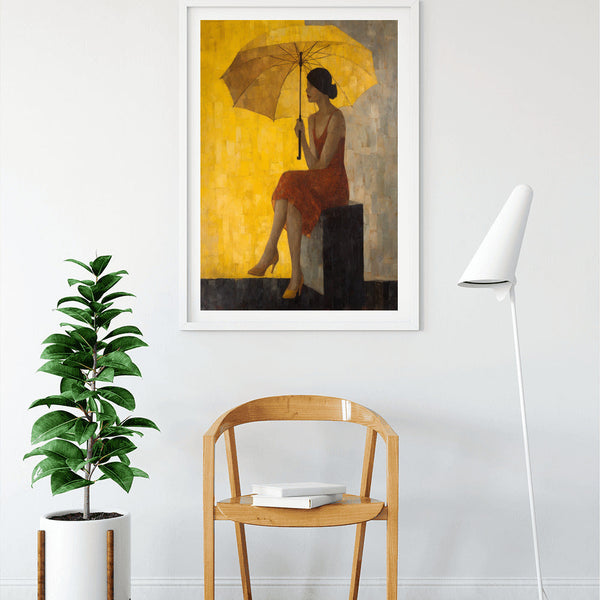 Gelber Regenschirm - Malen nach Zahlen