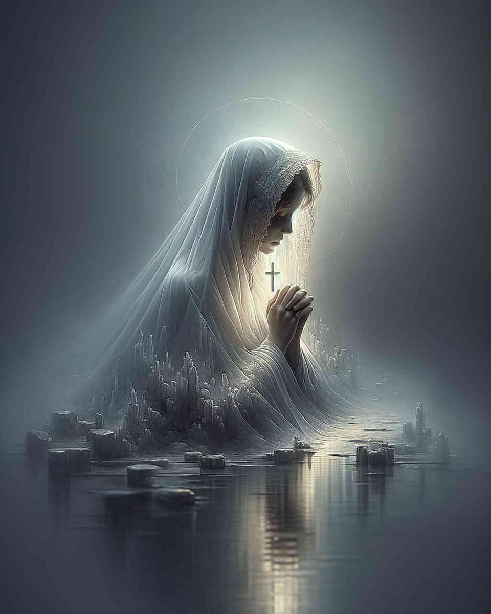 Malen nach Zahlen - Mädchen mit Kreuz