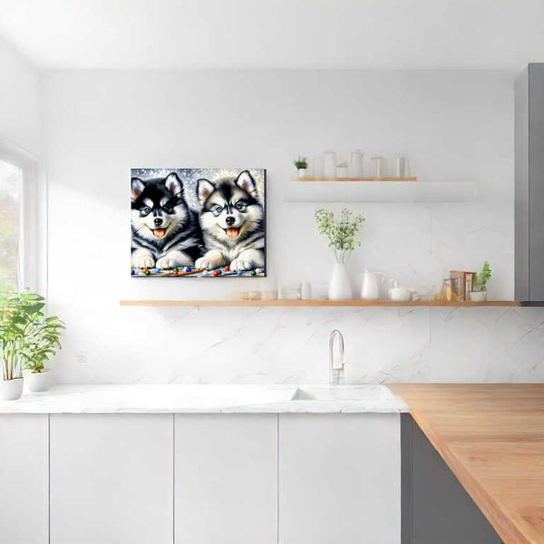 Husky Welpen – Malen nach Zahlen