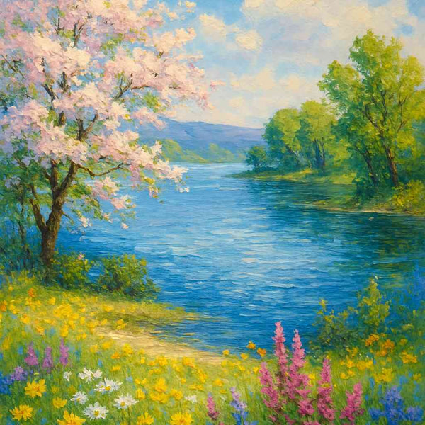 Malen nach Zahlen - Frühlingspoesie am See