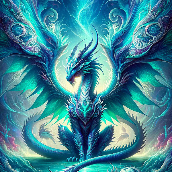 Malen nach Zahlen - Blau türkiser Drache