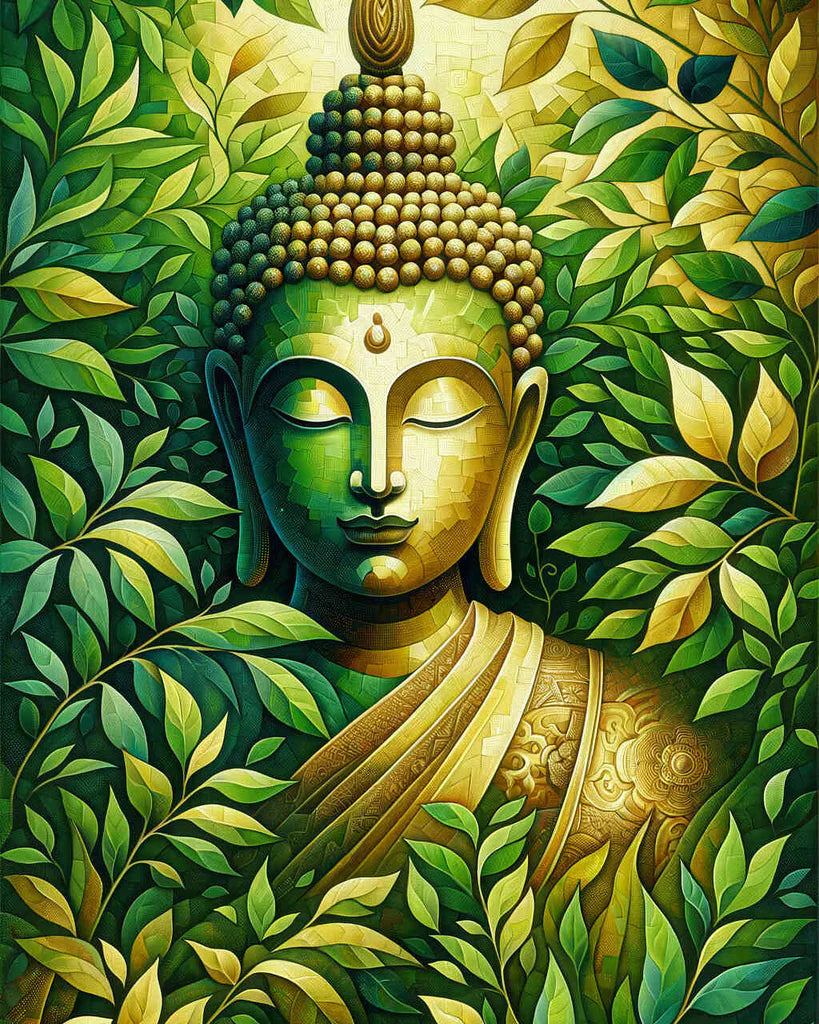 Malen nach Zahlen - Buddha mit Pflanze