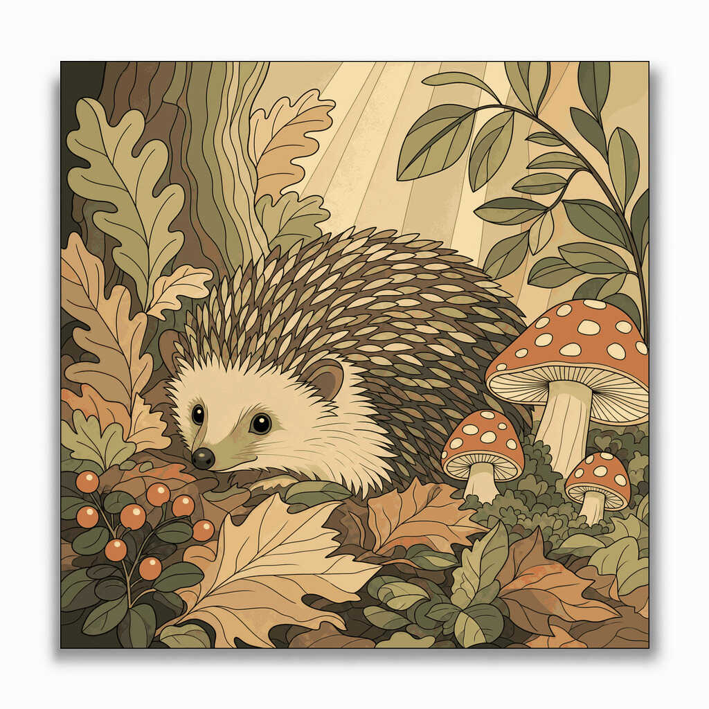 Malen nach Zahlen - Zauber des Waldes – Ein Igel im Herbst