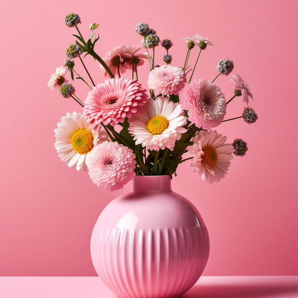 Blumenenvase, Rosa - Malen nach Zahlen