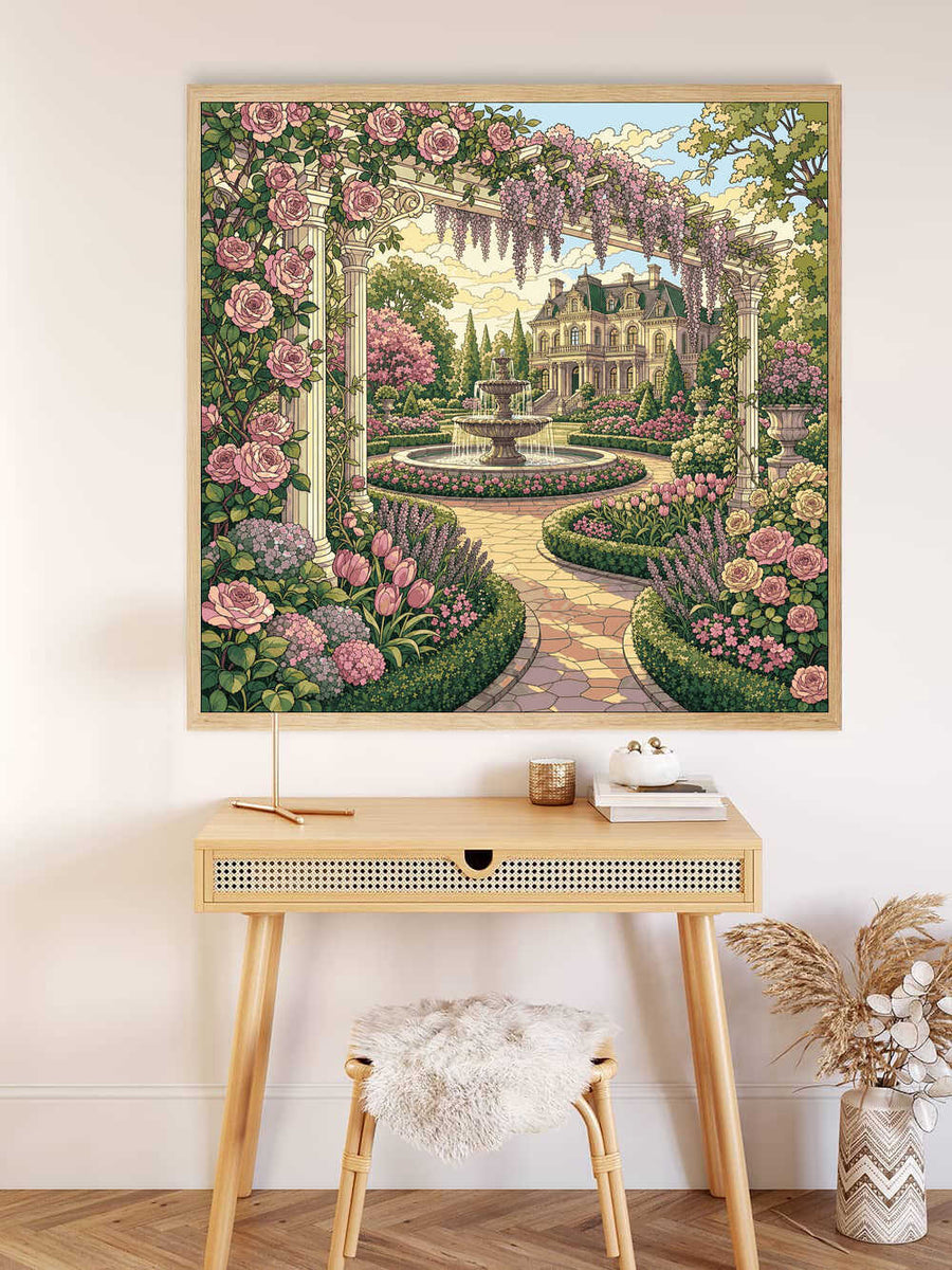 Malen nach Zahlen - Romantische Gartenidylle