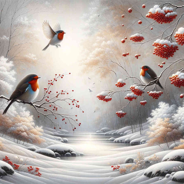 Vögel im Winter – Malen nach Zahlen