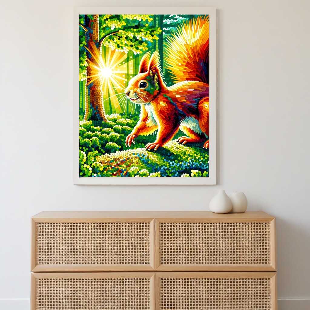 5D Diamond Painting Eichhörnchen - 60x30cm, Square Diamonds, DIY Bastelset Mit Zubehör