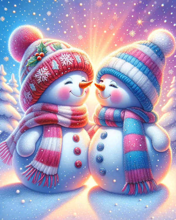 Malen nach Zahlen - Schneemannliebe