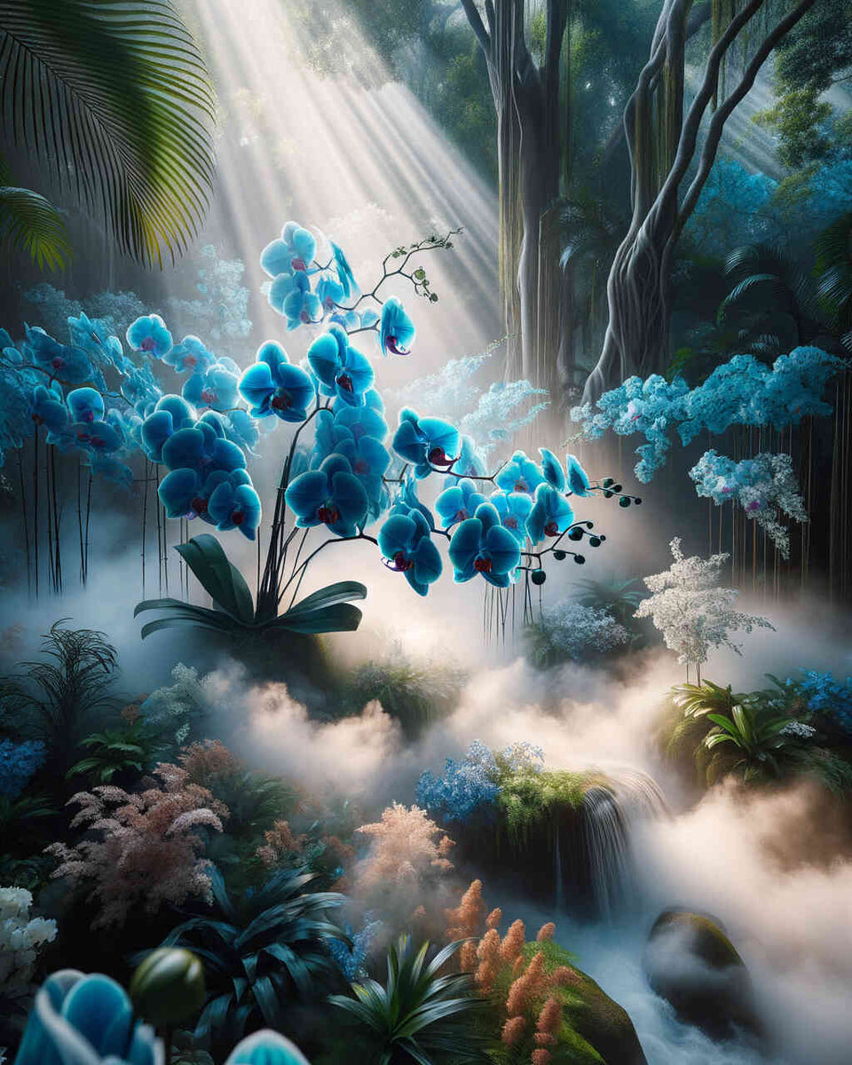 Malen nach Zahlen - Orchidee in blau