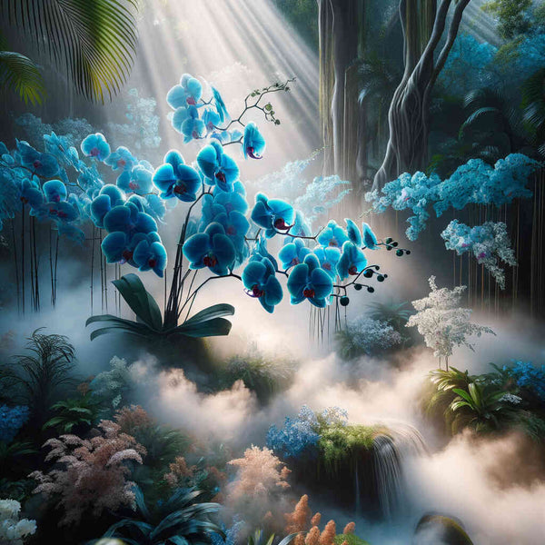 Malen nach Zahlen - Orchidee in blau
