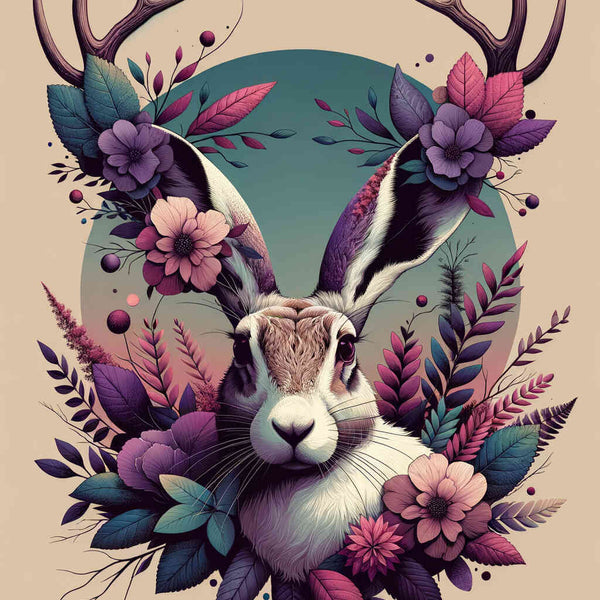 Hase mit Geweih – Malen nach Zahlen
