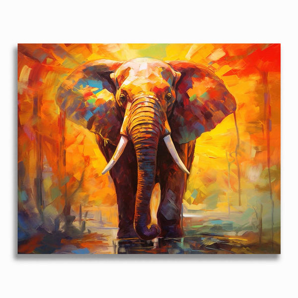 Elefant, Kunstgemälde - Malen nach Zahlen