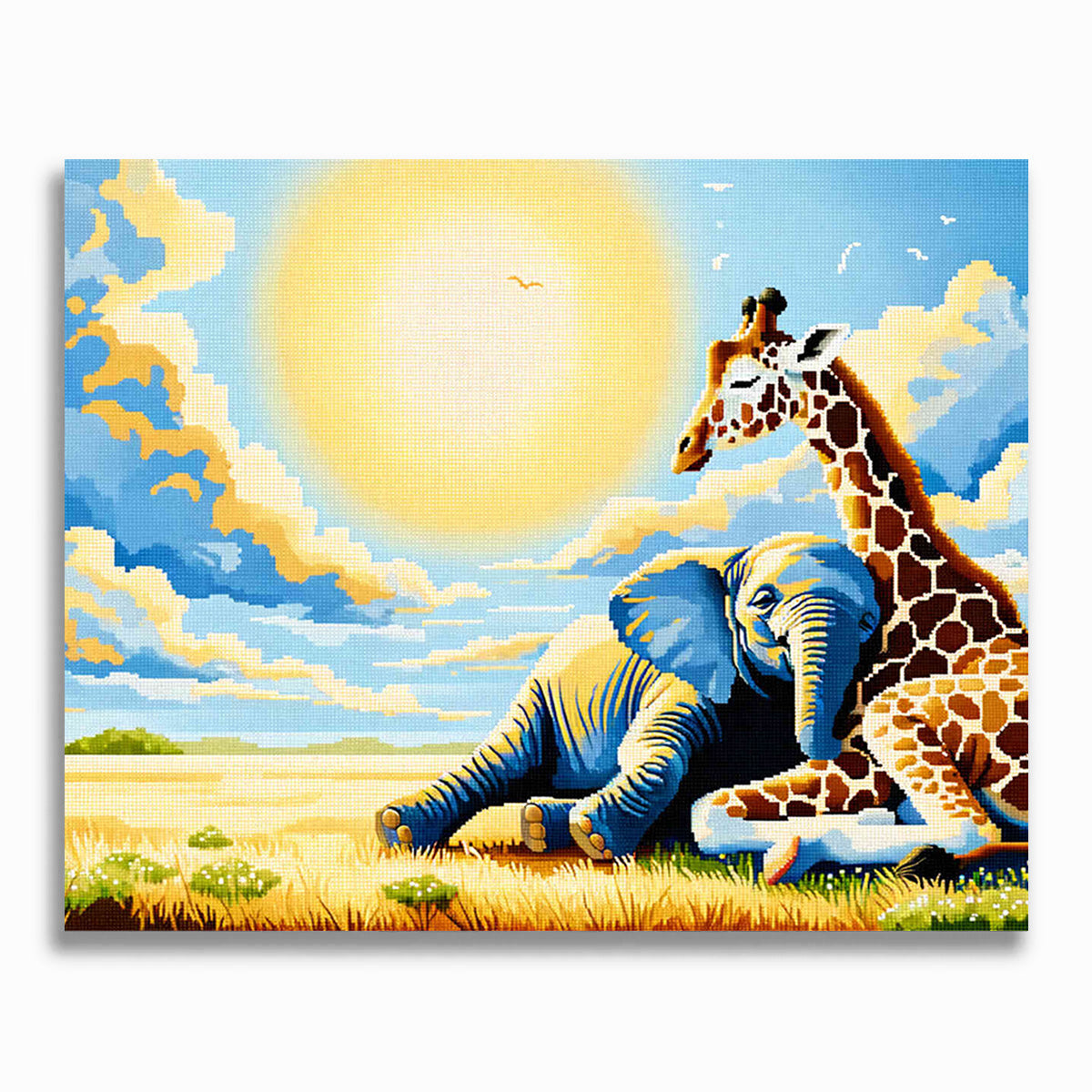 Elefant & Giraffe, Freunde - Malen nach Zahlen