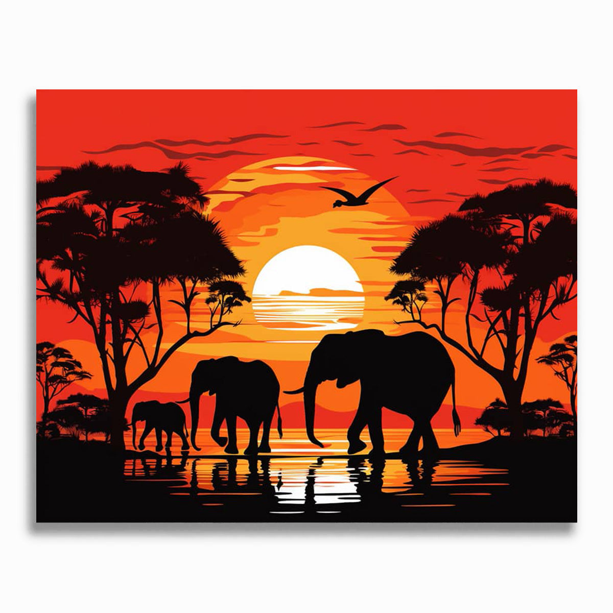 Elefanten, Afrika - Malen nach Zahlen