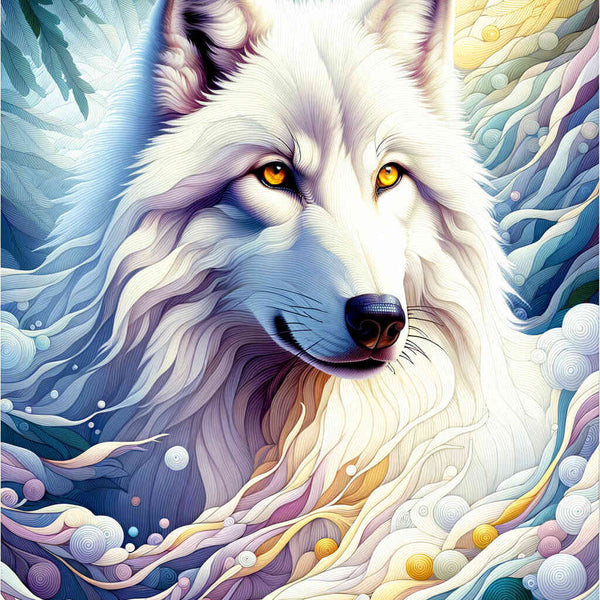 Malen nach Zahlen - Weißer Wolf Porträt