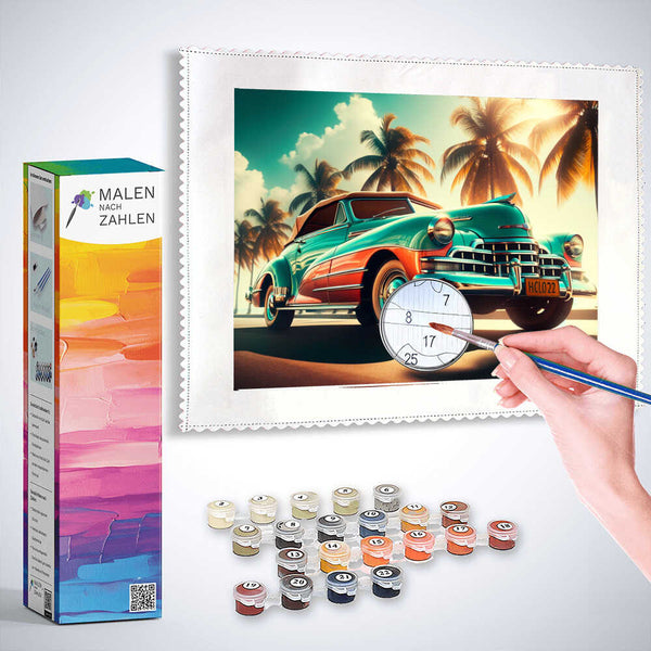 Oldtimer, Seitlich - Malen nach Zahlen