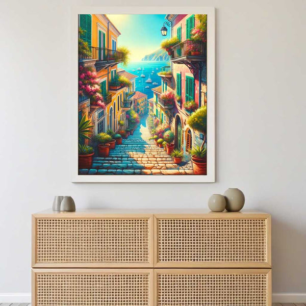 Malen nach Zahlen - Treppenstraße am Meer