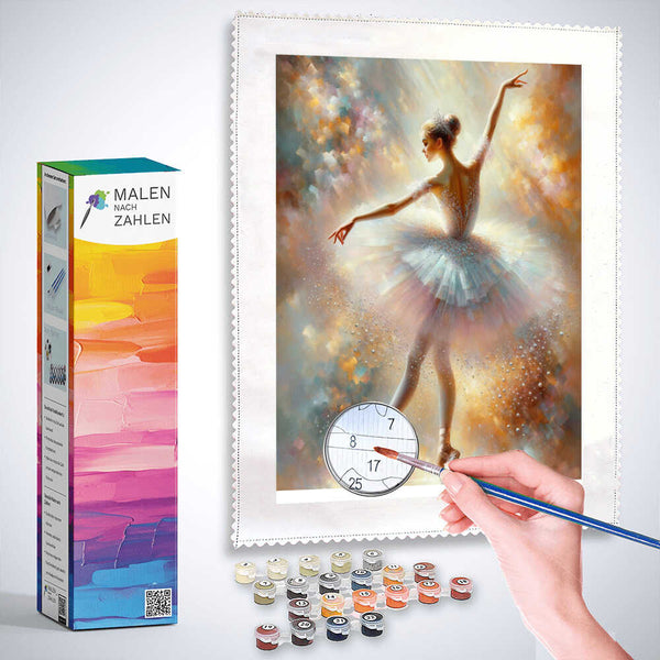Ballerina, weiß – Malen nach Zahlen
