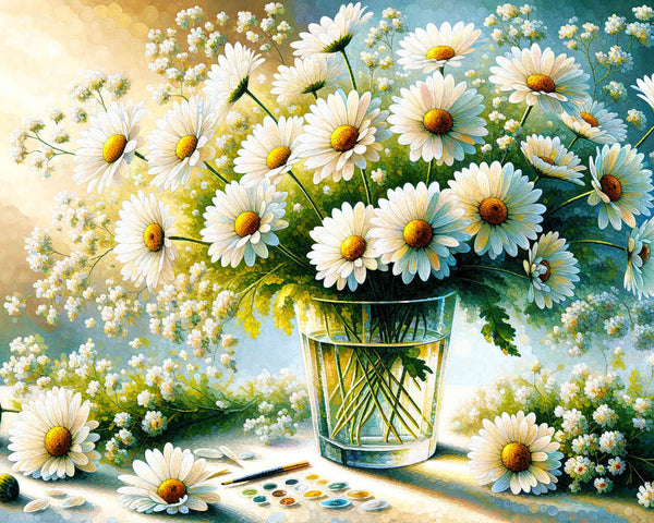 Margeriten Strauß – Malen nach Zahlen